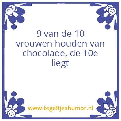 Tegeltje: Chocolade