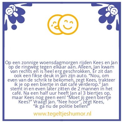 Tegeltje: Zonnige woensdagmorgen