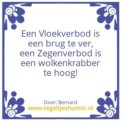 Tegeltje: Vloekverbod!