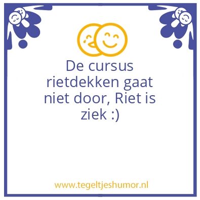 Tegeltje: Rietdekken