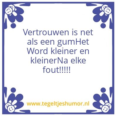 Tegeltje: Vertrouwen