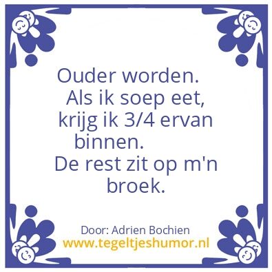 Tegeltje: Ouder worden.