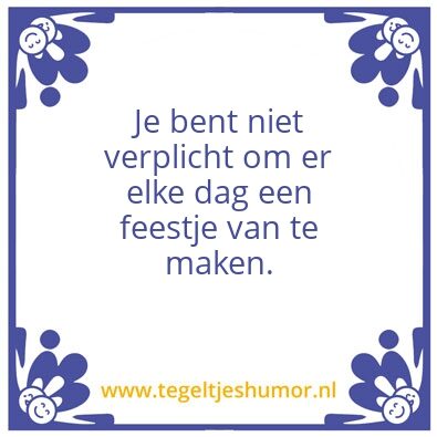 Tegeltje: Verplicht?