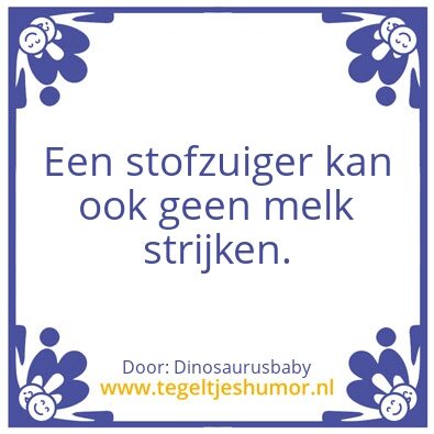 Tegeltje: Stofzuiger