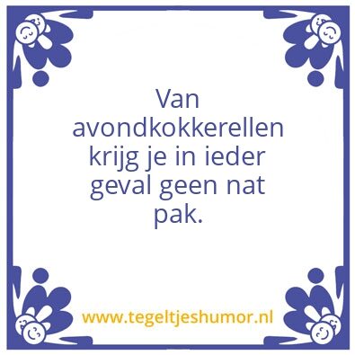Tegeltje: Avondklokrellen