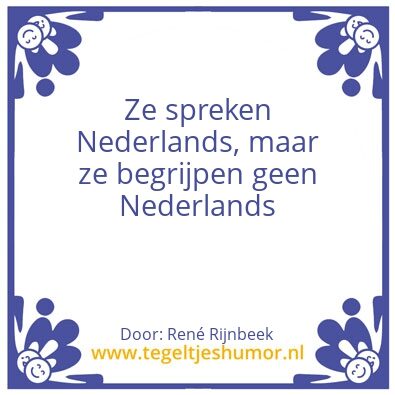 Tegeltje: Nederlands