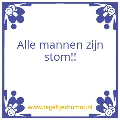 Tegeltje: Mannen