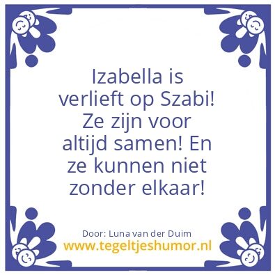 Tegeltje: Izabella