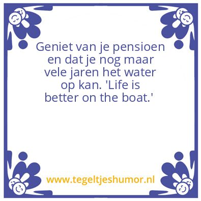 Tegeltje: varende pensionado
