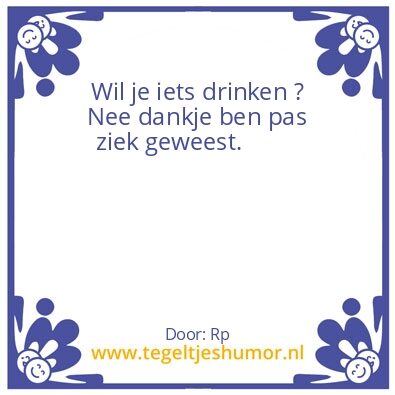 Tegeltje: Ziek