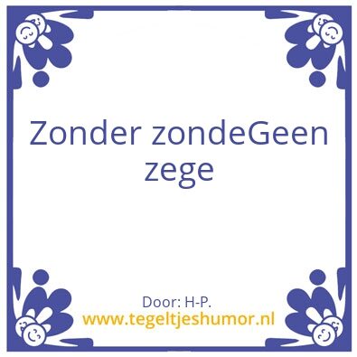 Tegeltje: Zegevieren
