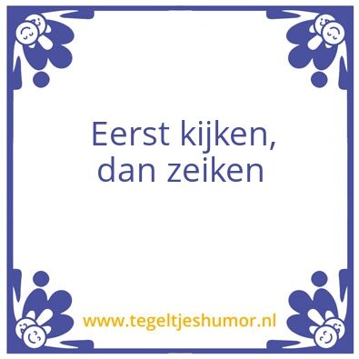 Tegeltje: Kijken