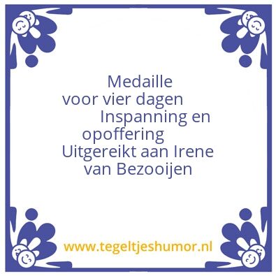 Tegeltje: Medaille