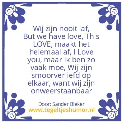 Tegeltje: Voor Sanne Loykens