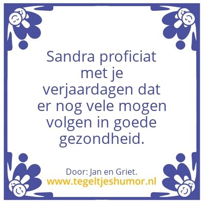 Tegeltje: Proficiat met je verjaardag