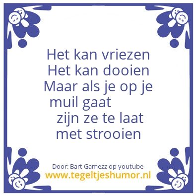 Tegeltje: vriezen dooien