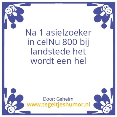Tegeltje: Asielzoekers