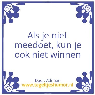Tegeltje: Winnen