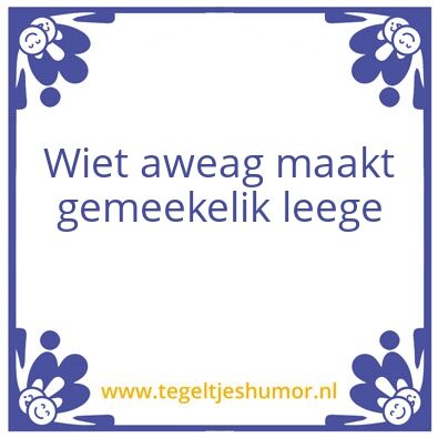 Tegeltje: Leege
