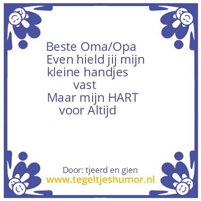 Tegeltje: OPA/OMA