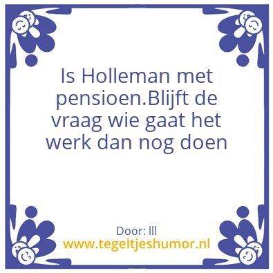 Tegeltje: pensioen