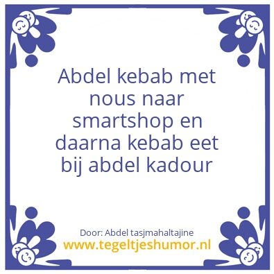 Tegeltje: Abdel kebab