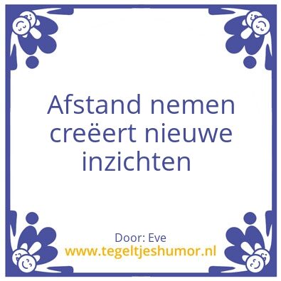 Tegeltje: Afstand