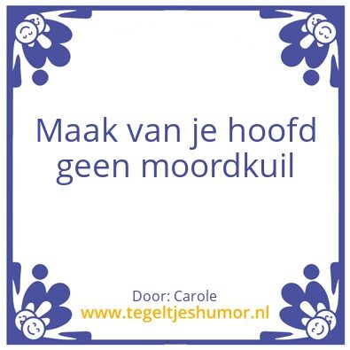 Tegeltje: Hoofd