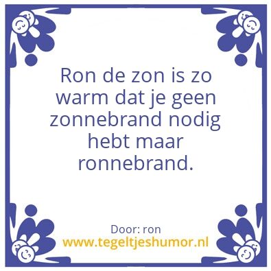 Tegeltje: ronnepon