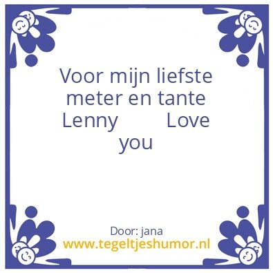 Tegeltje: love
