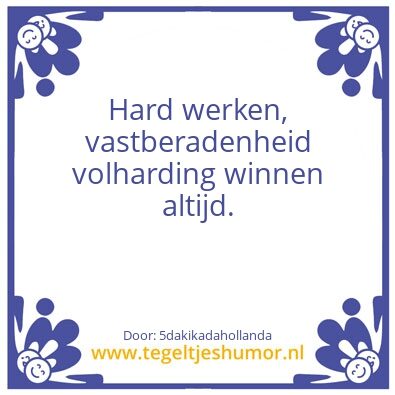 Tegeltje: Geheim van succes