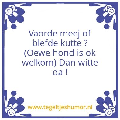 Tegeltje: stichting ‘kappen nou’ !