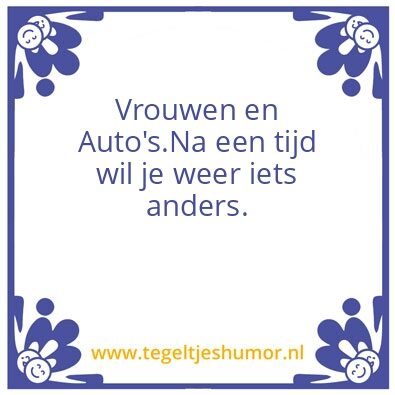 Tegeltje: Vrouwen en Auto’s