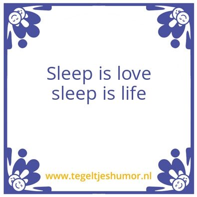 Tegeltje: Slaap