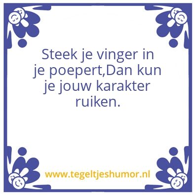 Tegeltje: Karakter
