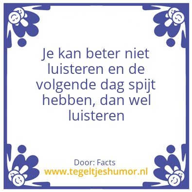 Tegeltje: Facts