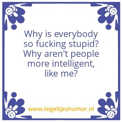 Tegeltje: stupid