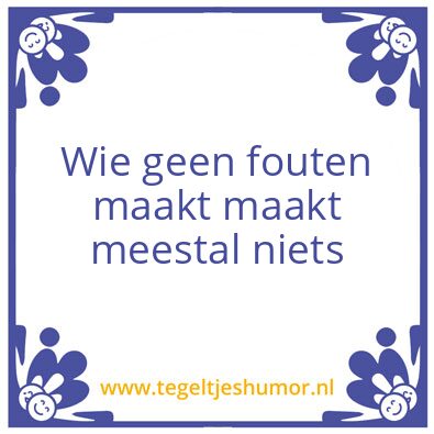 Tegeltje: Fouten maken
