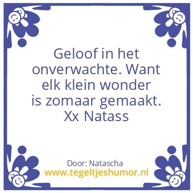 Tegeltje: Onverwachte