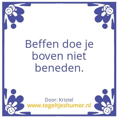 Tegeltje: Beffen