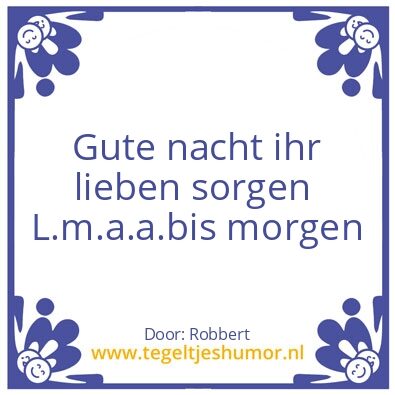 Tegeltje: Gute nacht