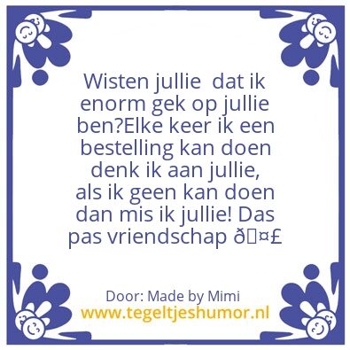 Tegeltje: Bestellen