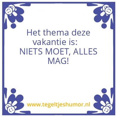Tegeltje: Thema van de vakantie