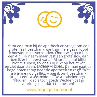 Tegeltje: Hoestdrank