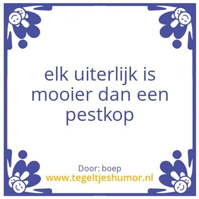 Tegeltje: poar neem’n