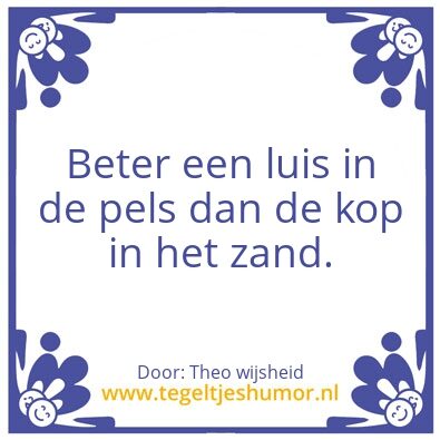 Tegeltje: luis in de pels
