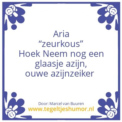 Tegeltje: Aria Hoek