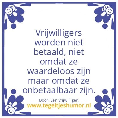 Tegeltje: Vrijwilliger