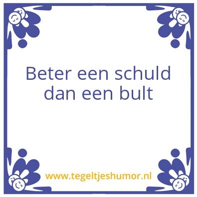 Tegeltje: Schuld