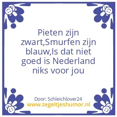 Tegeltje: ZWARTE piet